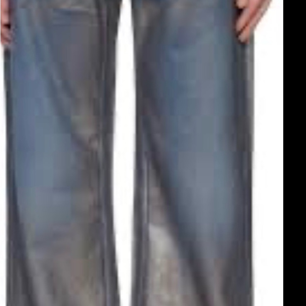Pilcro Metallic Blue Wide-Leg Jeans - Picture 2 of 8